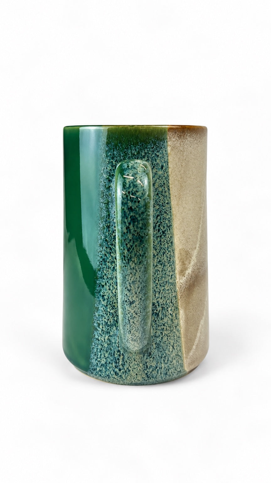 Açores Pitcher Portuguese stoneware – handle and reactive glaze view